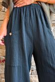 Suri Cushion Cotton Button Pocket Barrel Pant Black